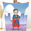 Custom Superhero Photo Face Blanket for Her