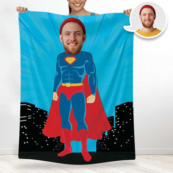 Custom Superhero Your Face Photo Blanket