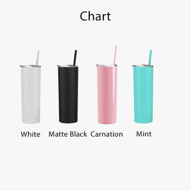 Non-Personalized | 20oz Insulated Slim Travel Tumbler with Closed Clear Lid & Straw.