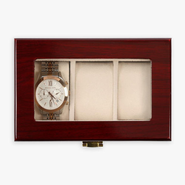 Non-Personalized | Cherry Wood Finish Watch Case - 3 Slot.