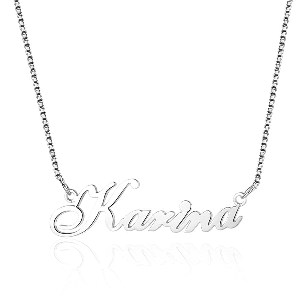 Personalized 925 Sterling Silver/Yellow Gold/Rose Gold Name Necklace.