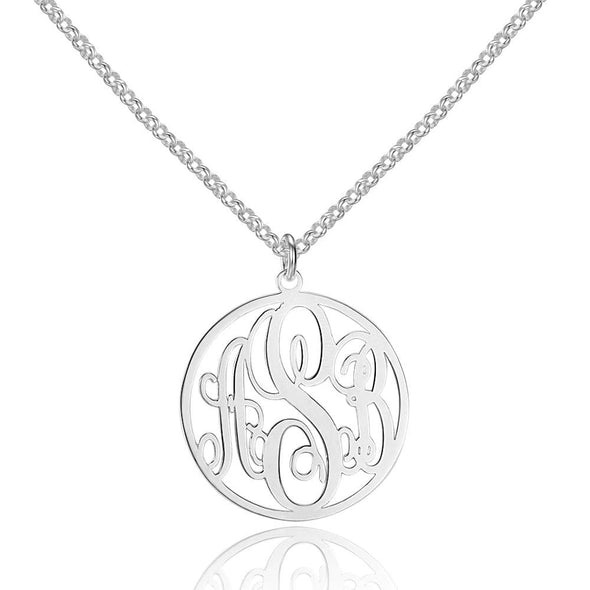 Personalized Monogram Necklace in 925 Sterling Silver.