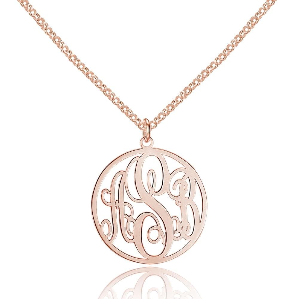 Personalized Monogram Necklace & Bracelet Set - 925 Sterling Silver Custom 3 Initials Jewelry