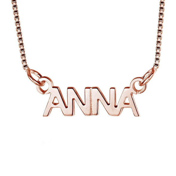 Personalized 925 Sterling Silver/Gold/Rose Gold UPPER CASE Name Necklace.