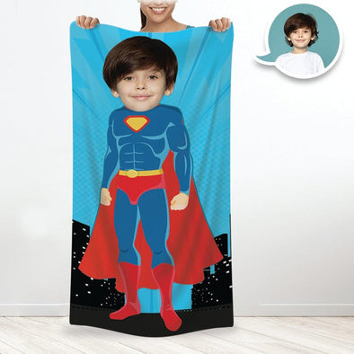 Custom Face Photo Superman Towel