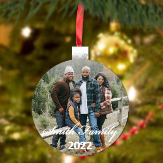 Exclusive Sale Photo Personalized Christmas Round Metal Ornament