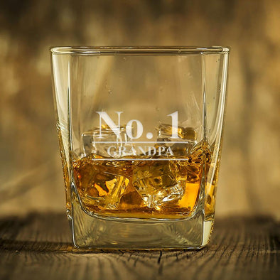 No.1 Grandpa Personalized Name Whiskey Glass.