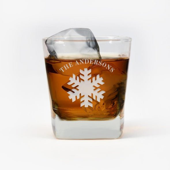 Personalized Christmas Whiskey Glass.