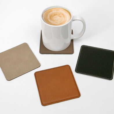 Exclusive Sale | Set of 6 Square Leatherette Coasters.