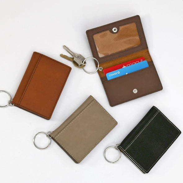 Non-Personalized | Leatherette Keychain ID Holder.