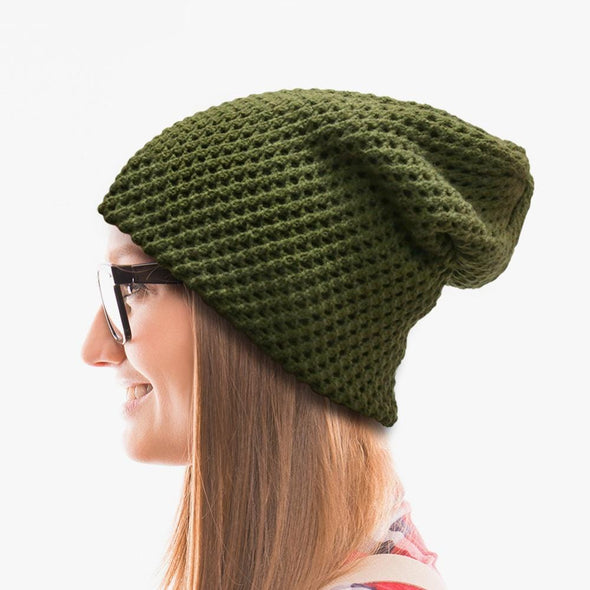 Non-Personalized | Textured Knitted Slouchy Beanie.