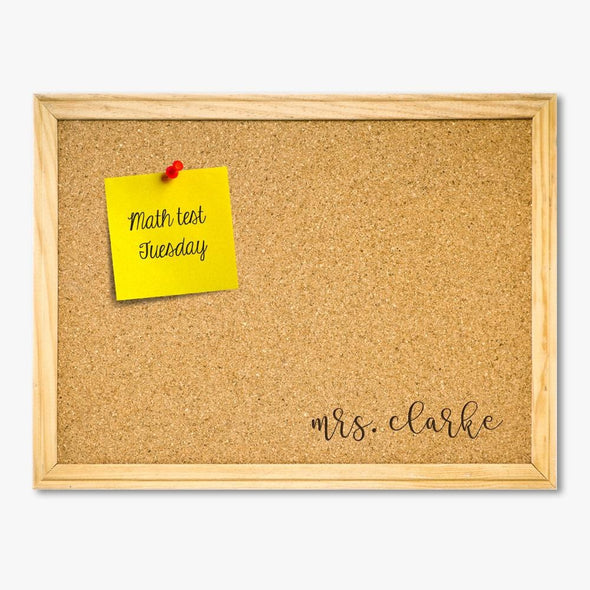 Be Custom Cork Memo Board w/ Push Pins | Personalized School Supplies.