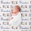 Custom Bows and Arrows Baby Boy Blanket Personalized w/ Name Pattern.