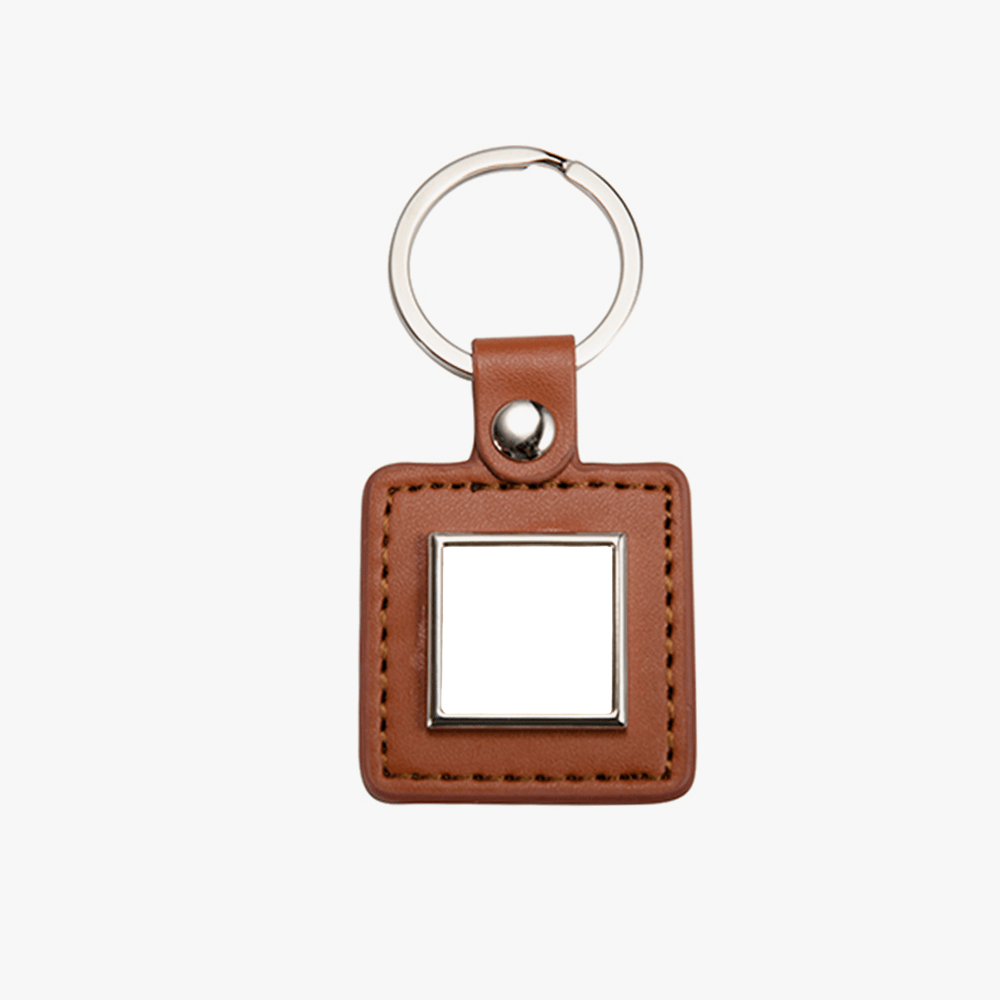 Square Photo Keychains Personalized Leather Square Photo Keychain | Monogram Online