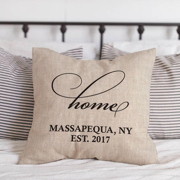 Established Personalized Linen Decorative Pillowcase.