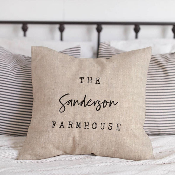 Established Personalized Linen Decorative Pillowcase.