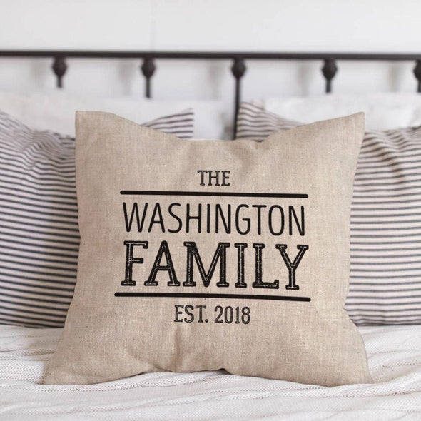 Established Personalized Linen Decorative Pillowcase.