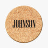 Personalized Initial Round Cork Coasters.