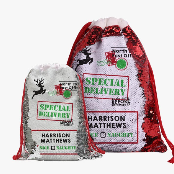 Exclusive Sale | Christmas Special! Personalized Sequin Drawstring Bag.