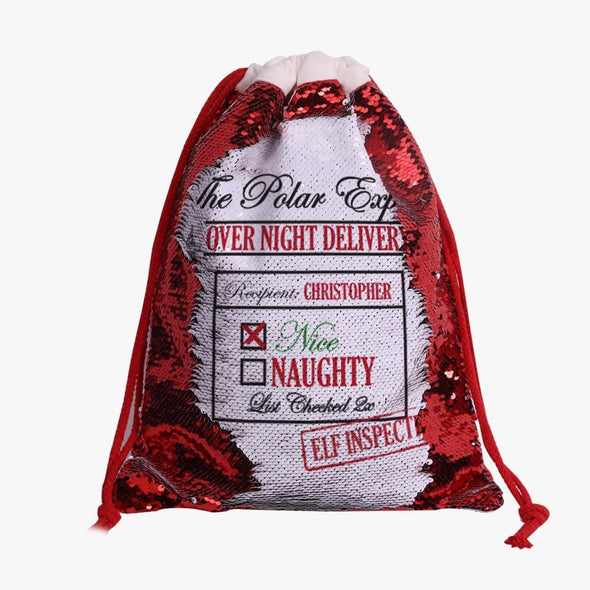 Exclusive Sale | Christmas Special! Personalized Sequin Drawstring Bag.