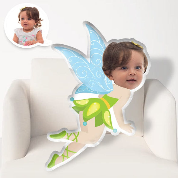 Custom Little Tinker Fairy Photo Face 3D Pillow  | My Face Pillow for Kids