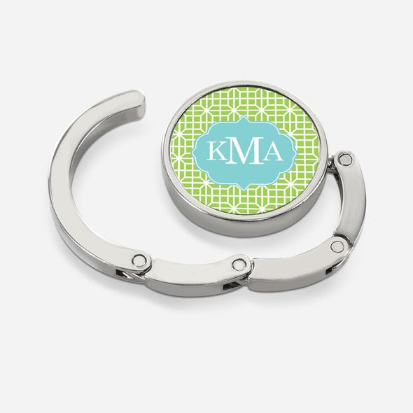 Octagon Chain Round Folding Purse Hanger Personalized with Monogram.