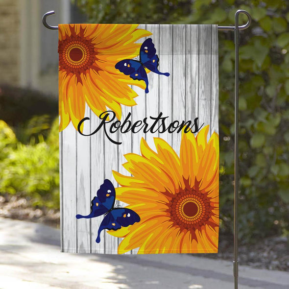 Personalized Flower Truck Welcome Garden Flag.
