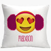 Heart-Shaped Eyes Customized Emoji Decorative Cushion Cover.