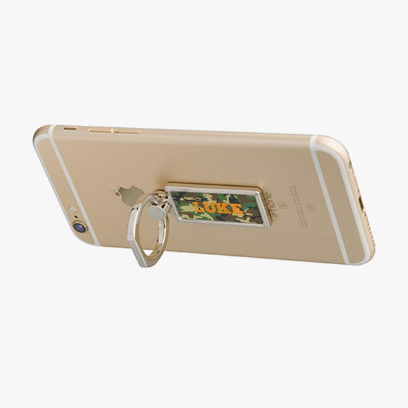 Personalized Rectangle Camouflage Mobile Phone Ring Holder.
