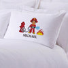 Personalized Fireman Kids Sleeping Pillowcase.