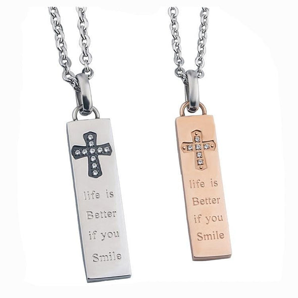 Exclusive Sale | Stainless Steel Cross Bar Necklace.