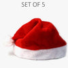 Exclusive Sale | Set of 5 Plush Christmas Santa Hats Bundle | Non-Personalized Bulk Sale