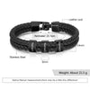 Personalized Stainless Steal Leather Bracelet with Laser Engraved Names