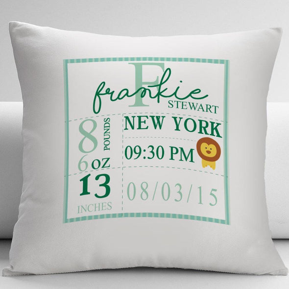 Flash Sale - Baby Birth Stats Personalized Decorative Cushion Cover.