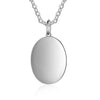 Engraved Sterling Silver Locket with Custom Photo, Elegant Oval Pendant Necklace for Loved Ones