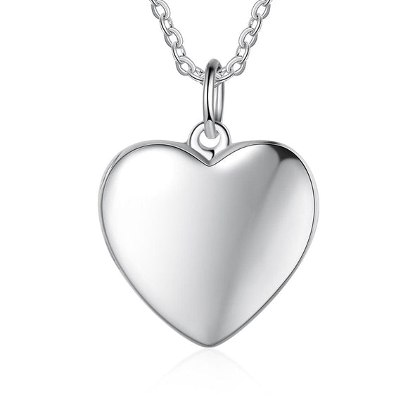 .925 Sterling Silver Personalized Heart Locket with Photo and engraving on the Front and 14K Gold plating