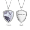 Personalized Stainless Steel Square or Heart Photo Necklace with Engraving on the back