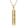 Personalized Stainless Steal Vertical Bar Necklace with engraving