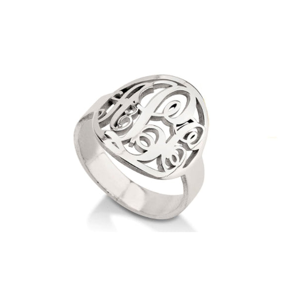 Personalized .925 Sterling Silver monogram Initials Ring