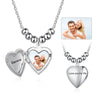 Personalized Photo locket Necklace with Laser engraving name and text