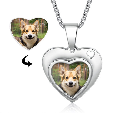 Personalized Stainless Steel Heart Photo Necklace