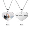 Personalized Heart Photo Necklace with 14K White Gold Plated