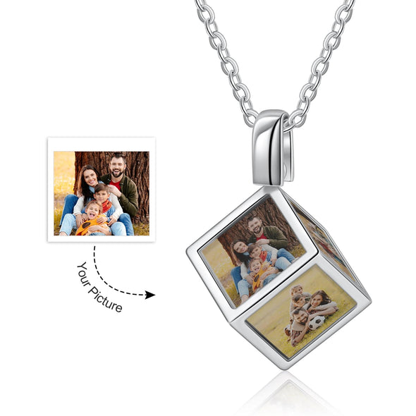 Personalized Photo 3D Box Necklace with 6 images