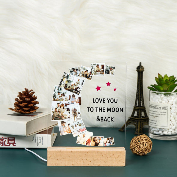 Create a cherished memory - "I Love You To The Moon And Back" with a luxurious Custom Photo Night Light
