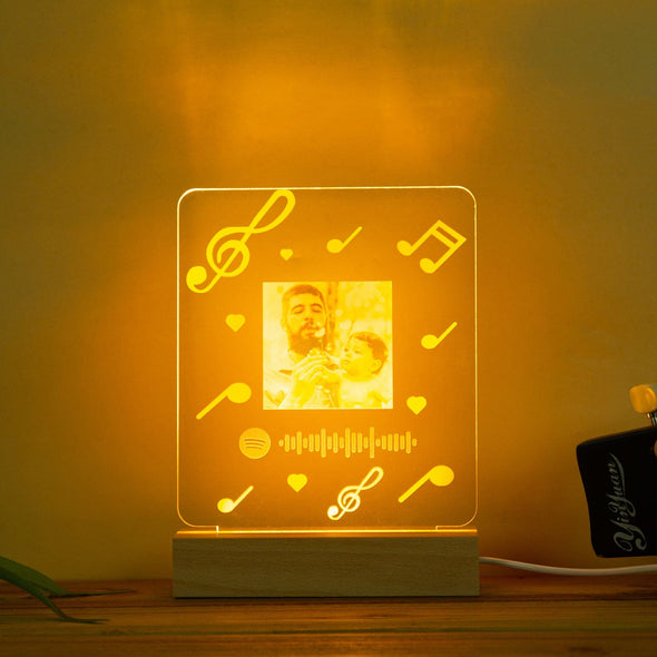 Create your personalized Photo Night Light with music symbols. Sophisticated and unique.