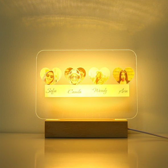 Design the perfect night light using photos and names