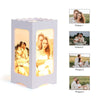 Light up your precious moments with a personalized four-sided picture light stand!