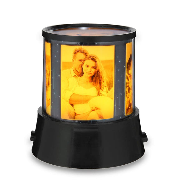 Star projected ceiling night light with four photos & multi color!