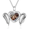 Personalized Heart Shaped Locket with Photo and back Laser Engraving with 14K White Gold Plated
