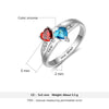 .925 Sterling Silver Heart Birthstone Ring with Personalized Names